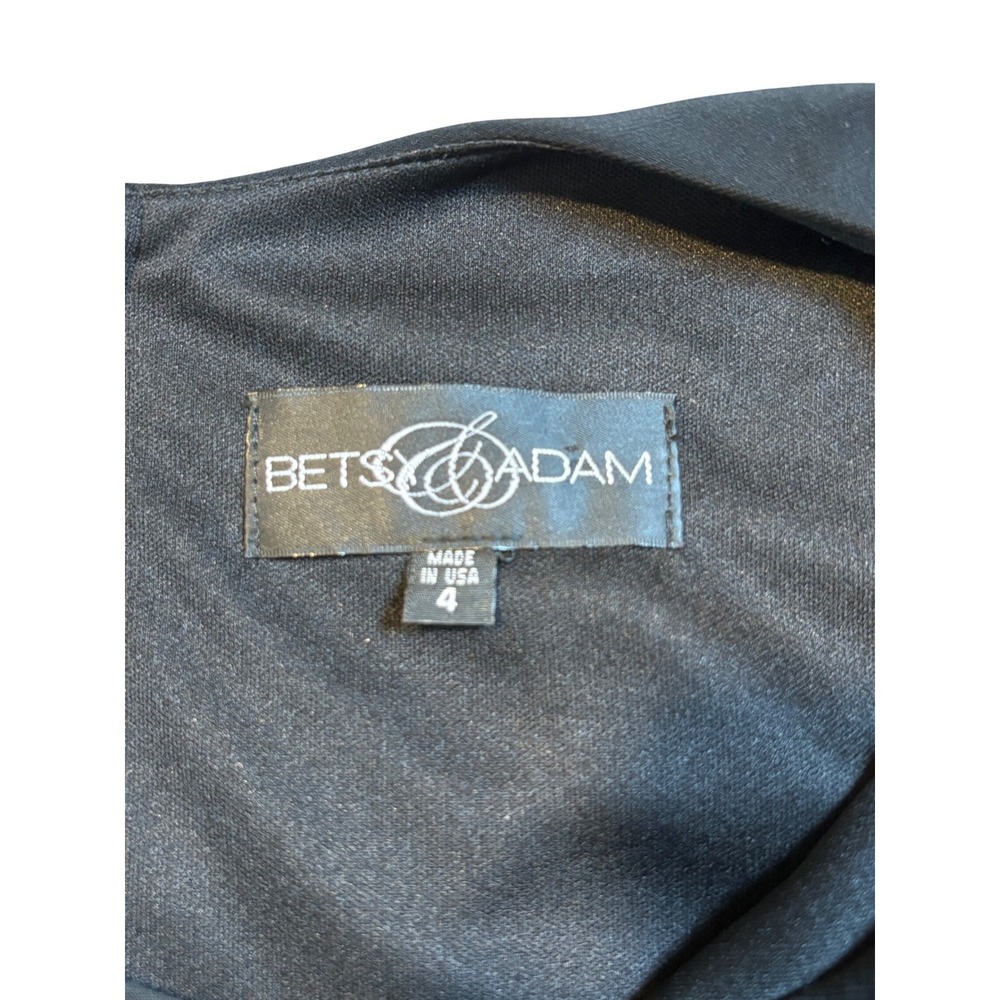 Betsy & Adam Black Sheer Illusion Mesh Party Fit & Flare‎ Dress Cocktail Size 4 - Picture 7 of 11